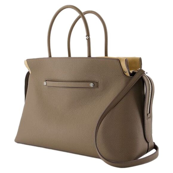 Mercer Large Satchel Purse - Tory Burch - Leather - Khaki - Picture 2 of 4